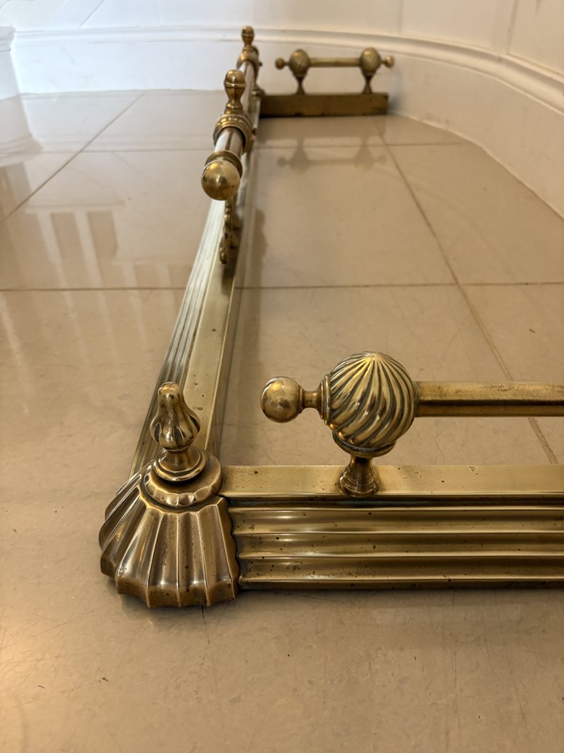 Antique Victorian Brass Fender - Image 12